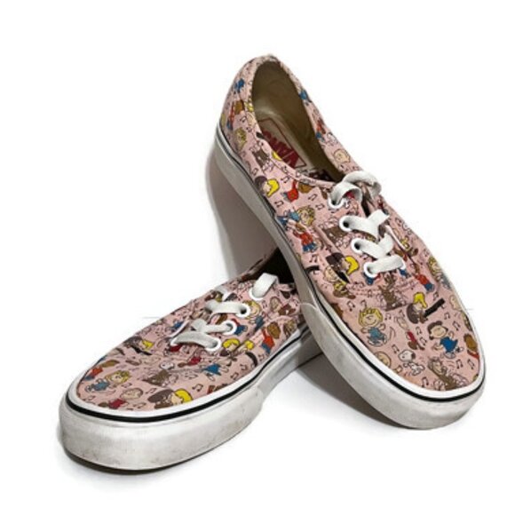 Vans Shoes - Rare VANS Off The Wall 2017 Peanuts Gang Shoes Women Size 7.5 Men 6 Pink Snoopy